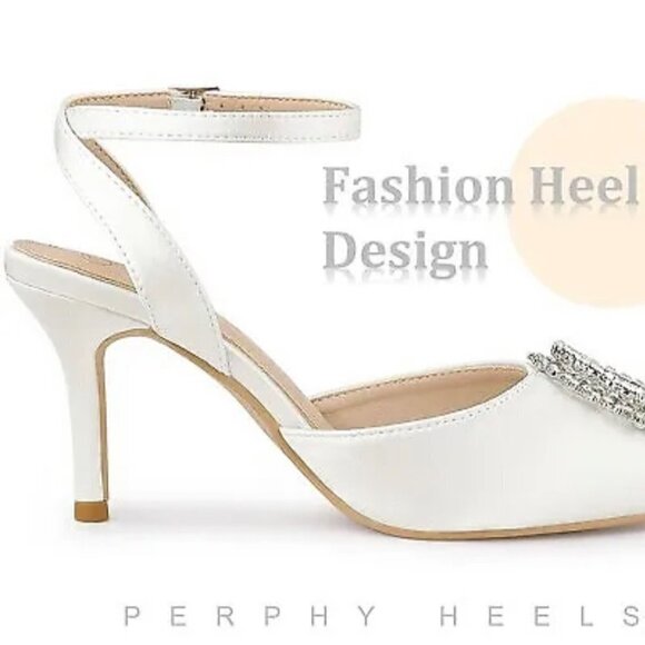 Perphy Rhinestones Ankle Strap Stiletto heel Pump size 7 - Picture 4 of 7